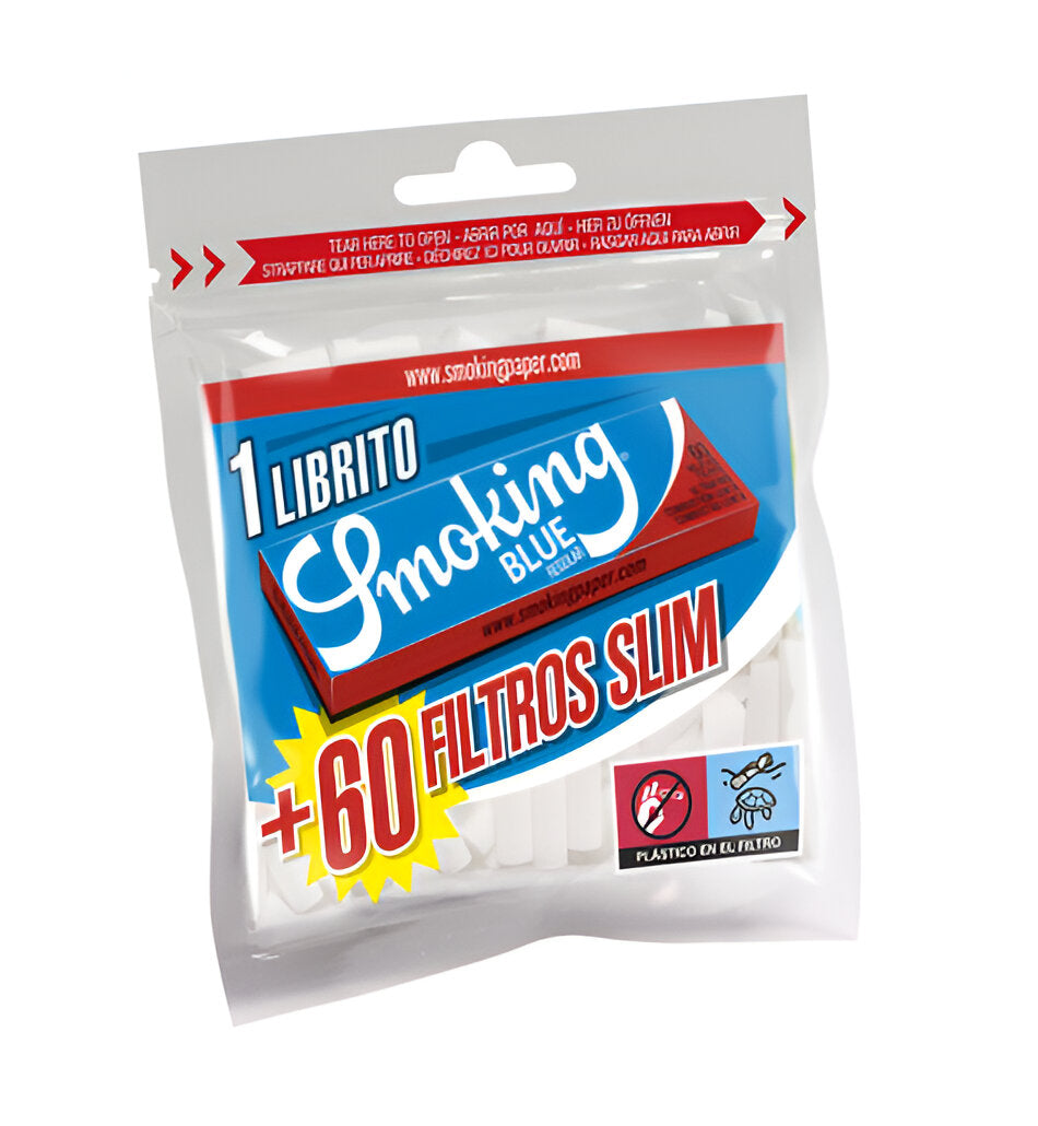 FILTROS+PAP SMOKING SLIM 60 + Nº 8 BLUE