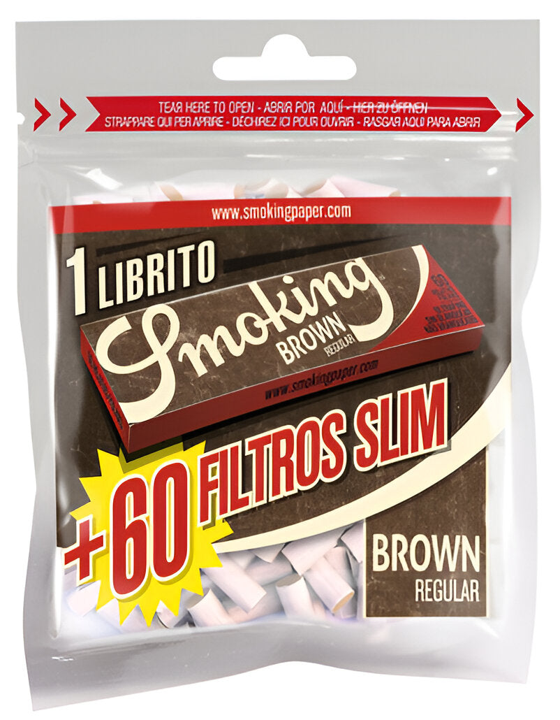 FILTROS+PAP SMOKING 60 BROWN SLIM+ Nº8